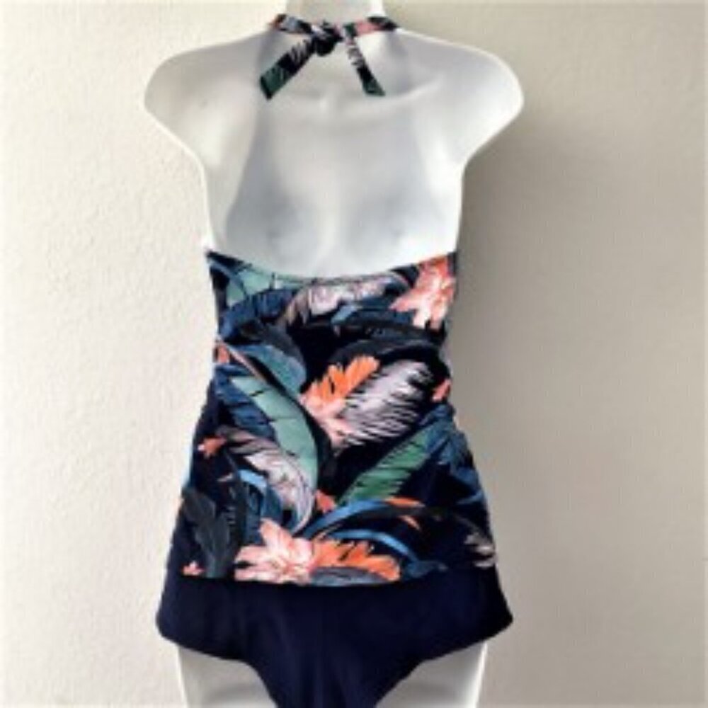 TROPICAL TANKINI SET BOY SHORTS TWO PIECE SWIMSUIT - Picture 5 of 12